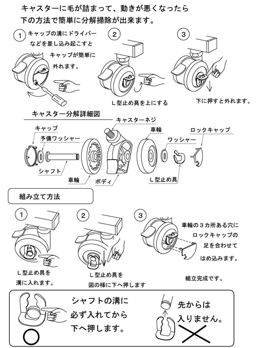 キャスター掃除